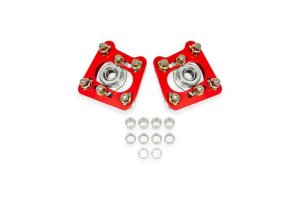 Ford Mustang Caster & Camber Plates - BMR Suspension - Steel - Red - `94-`04